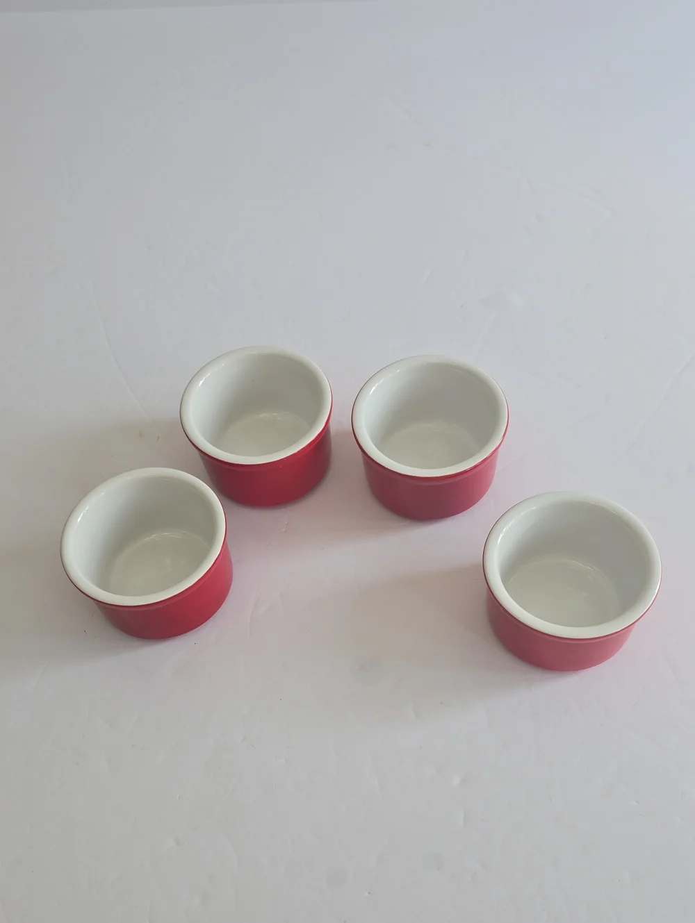 Cuisinart Set Of 4 Red Ramekins Mini Dish Bowls Stoneware 5.0 Fl Oz